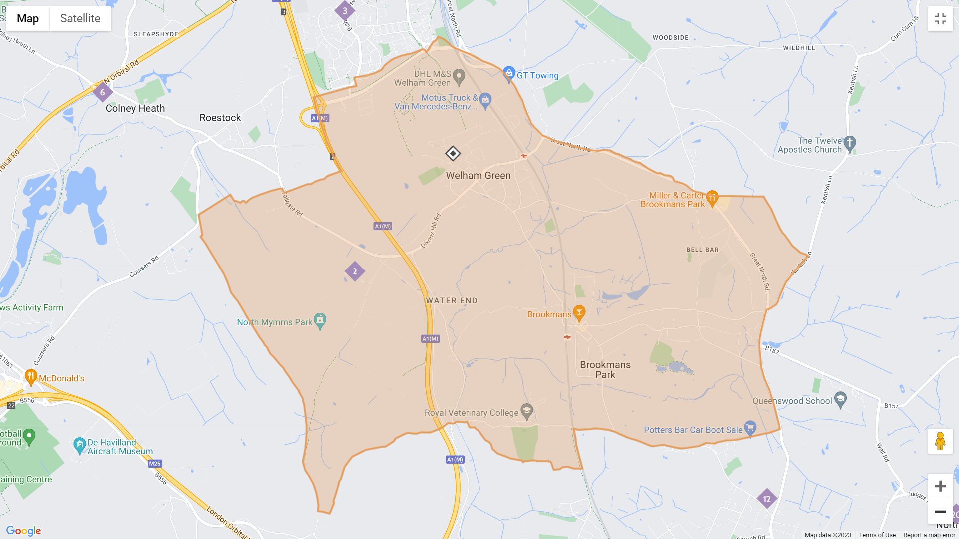 The Parish Map for St Mary's Church North Mymms